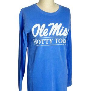 Ole Miss T-Shirt Unisex Size S Blue Purple Hotty Toddy Long Sleeve Rebels